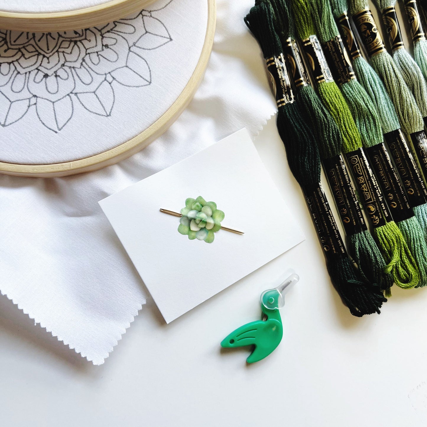 Blooming Cactus Mandala Embroidery Kit | Mandala Embroidery Kit | Embroidery Sampler