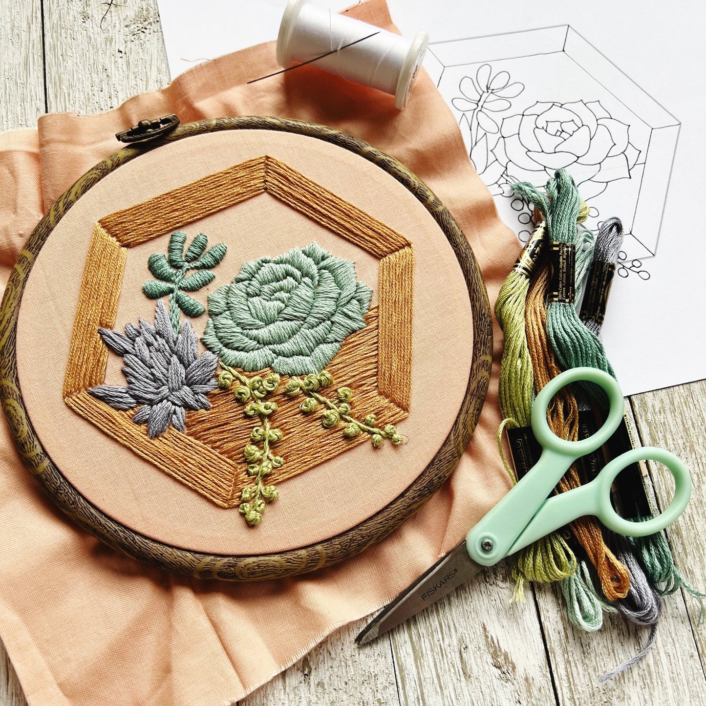 Succulent Wall Terrarium | Embroidery Kit