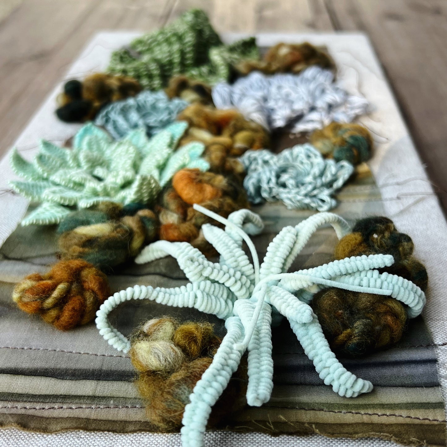 3D Succulent Embroidery |Succulent Embroidery | Botanical Embroidery | Woven Wall Art
