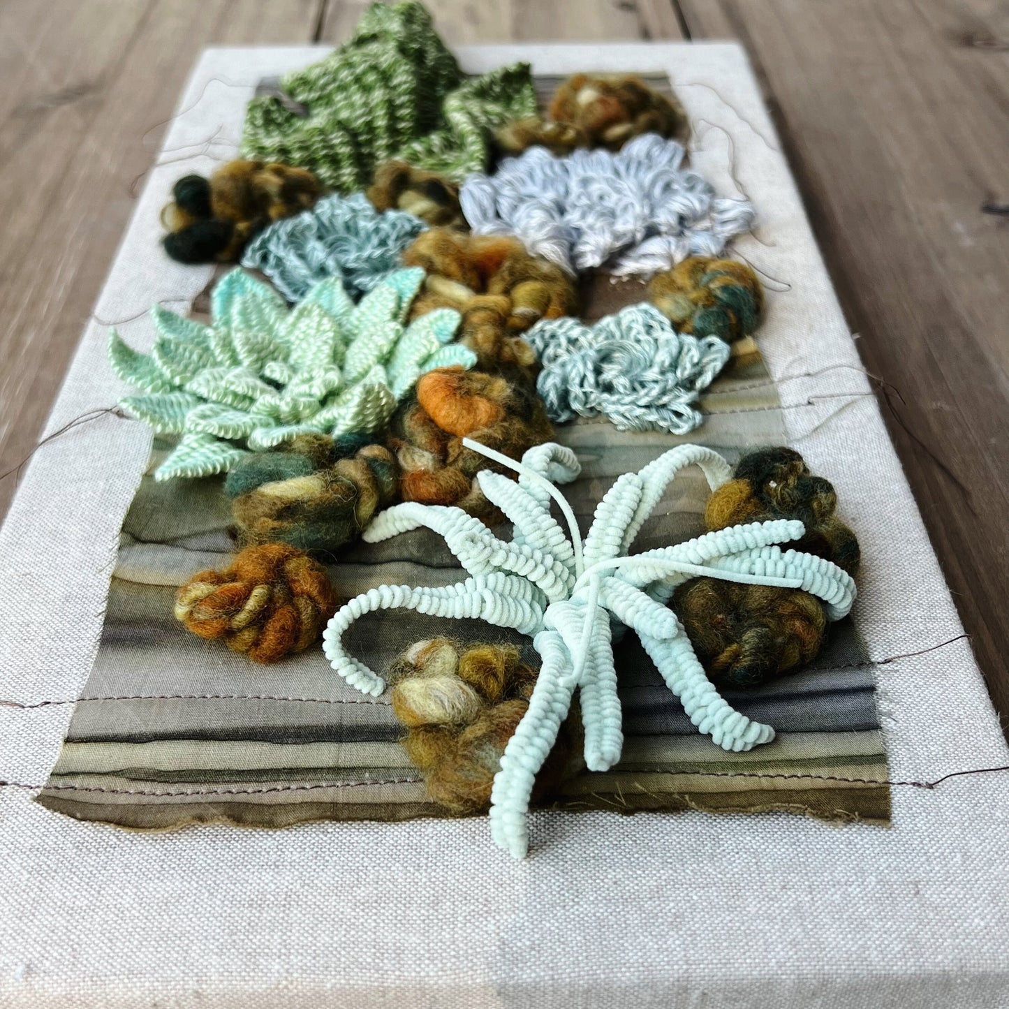 3D Succulent Embroidery |Succulent Embroidery | Botanical Embroidery | Woven Wall Art