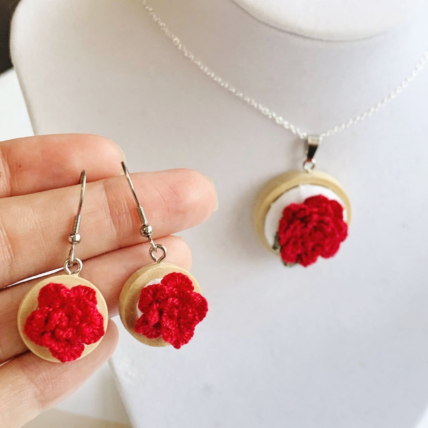 Flower Embroidered Earrings