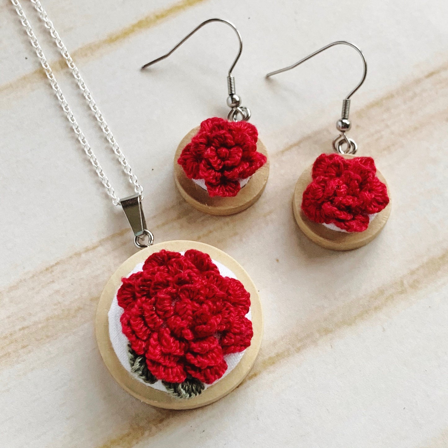 Flower Embroidered Earrings