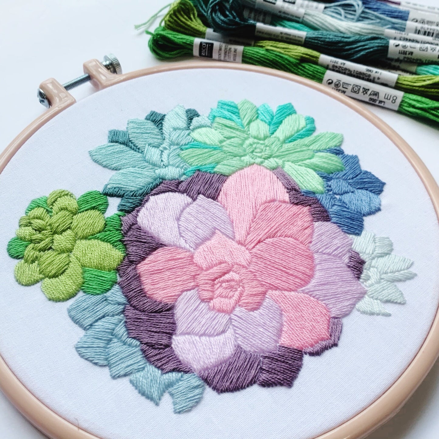 Digital Pattern Succulent Mix Embroidery