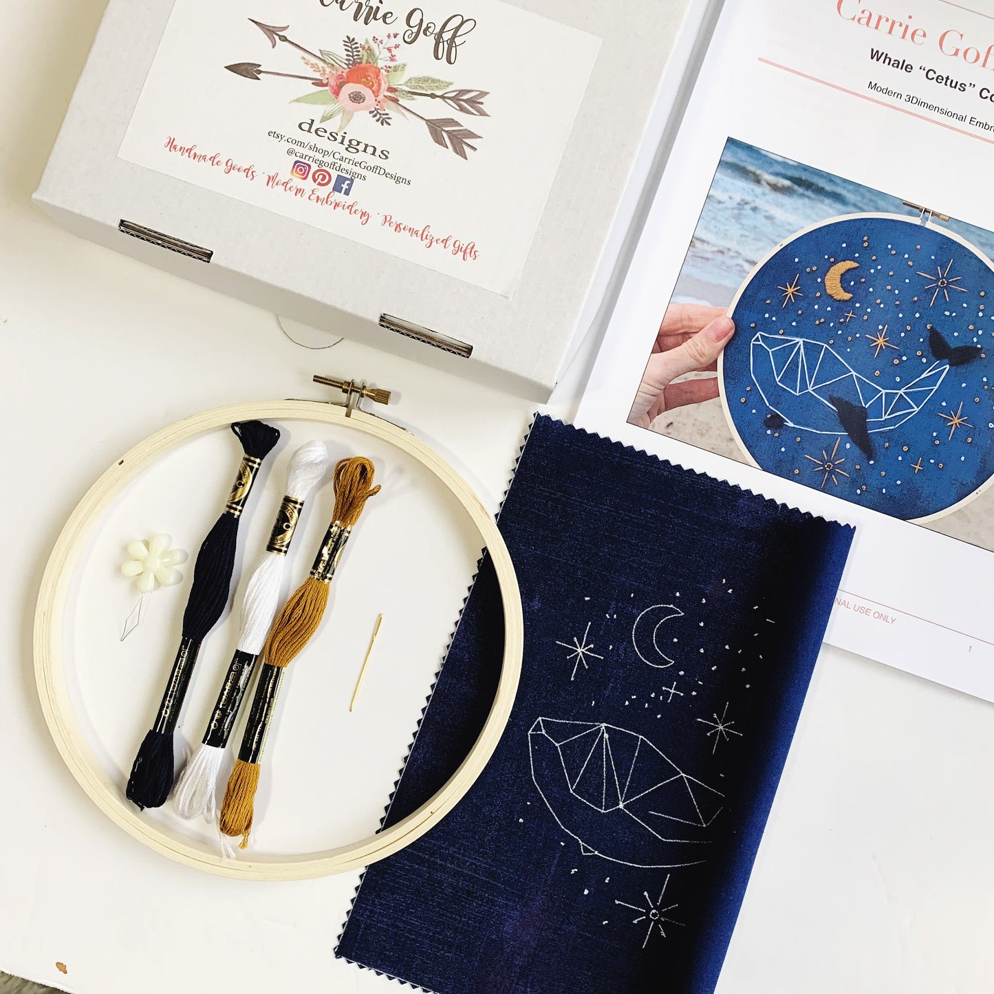 Whale Constellation Embroidery Kit | 3D | DIY Embroidery