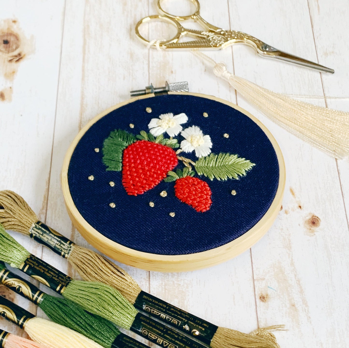 Mini Strawberry Embroidery Kit | 3D | DIY Embroidery