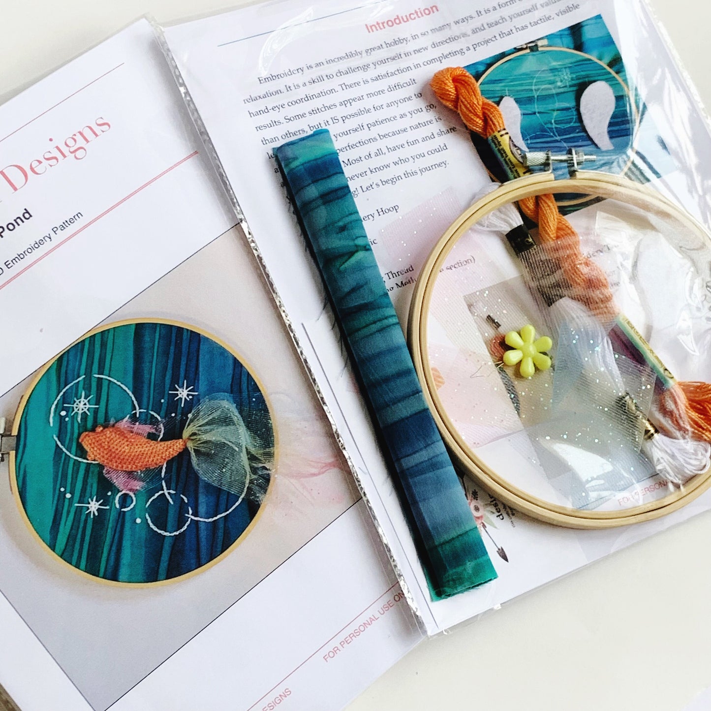 Koi Fish Embroidery Kit | 3D | DIY Embroidery