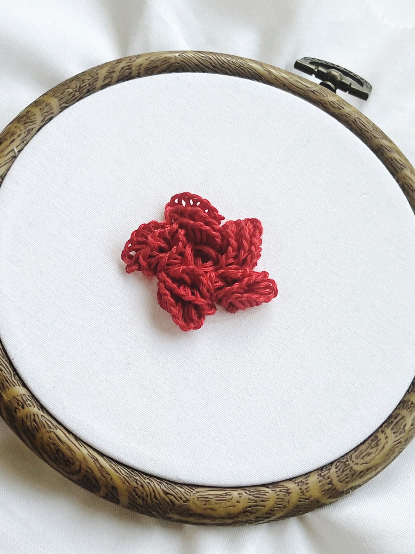 Cast-on Rose Mini Pattern | Flower Embroidery | 3D Embroidery