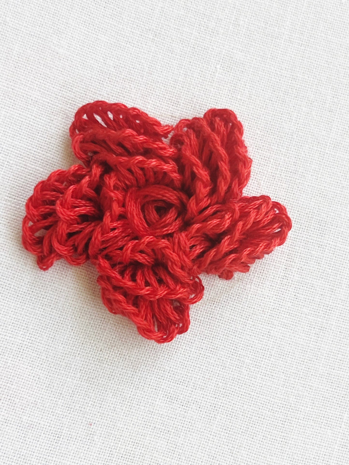 Cast-on Rose Mini Pattern | Flower Embroidery | 3D Embroidery