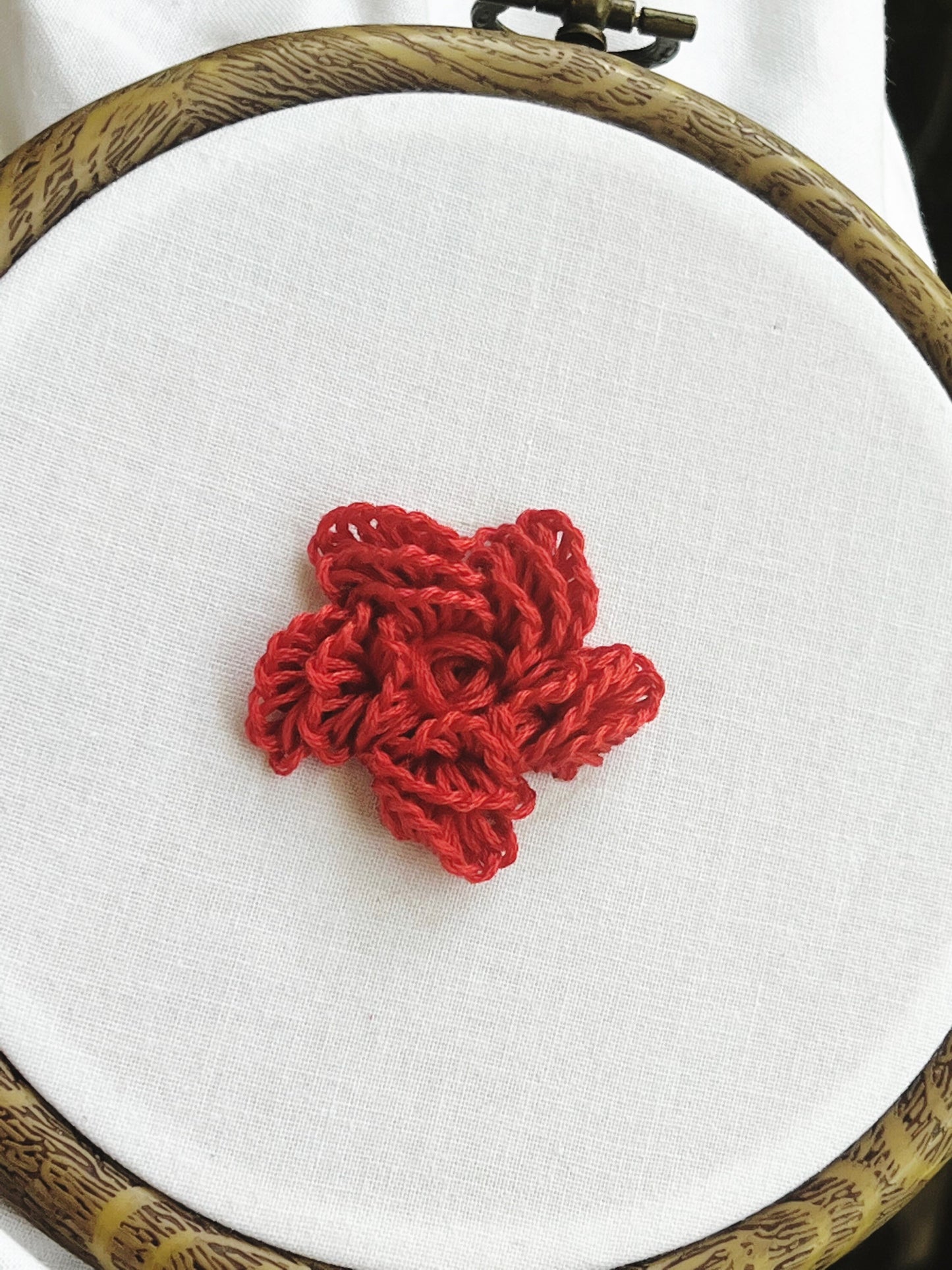 Cast-on Rose Mini Pattern | Flower Embroidery | 3D Embroidery