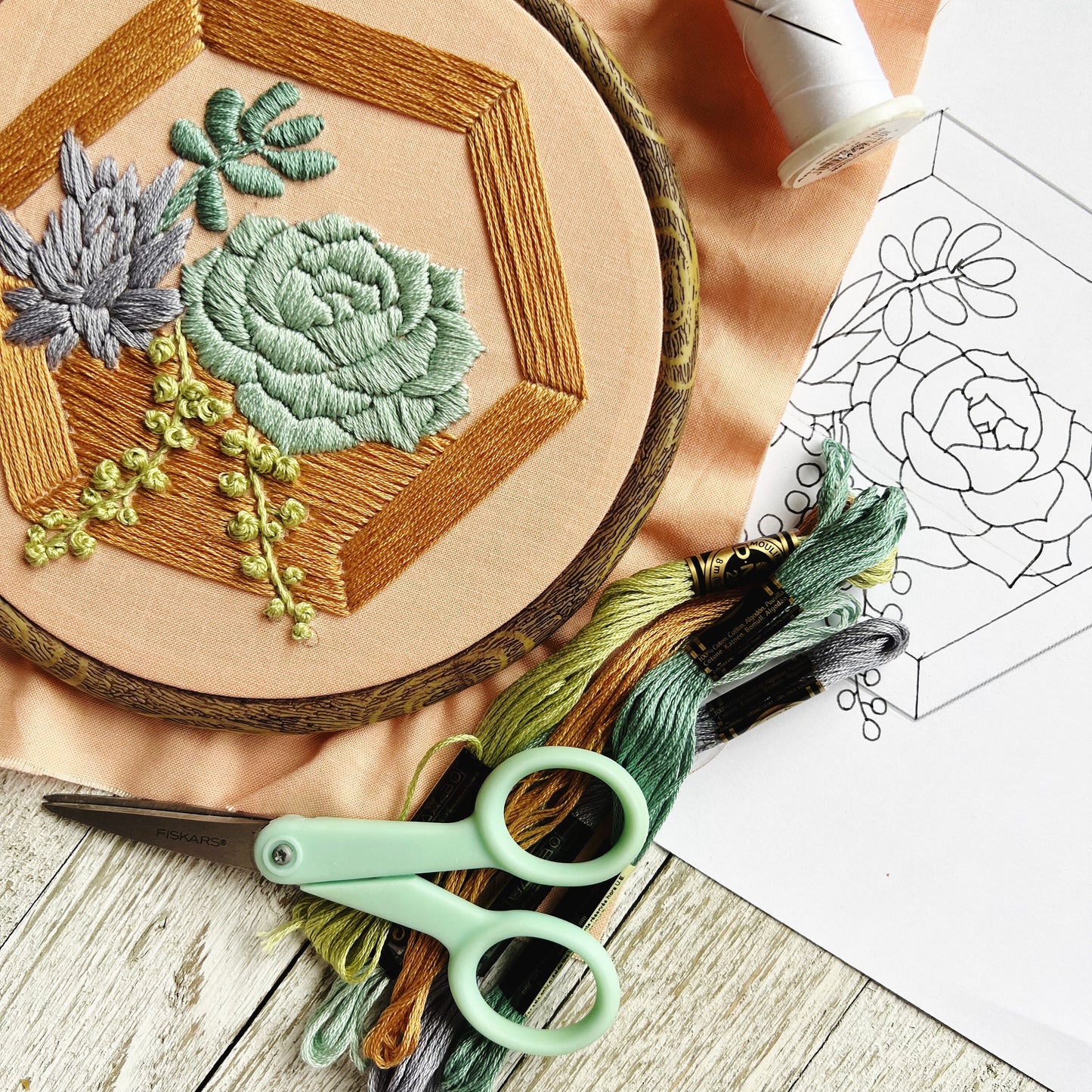 Succulent Wall Terrarium | Embroidery Pattern