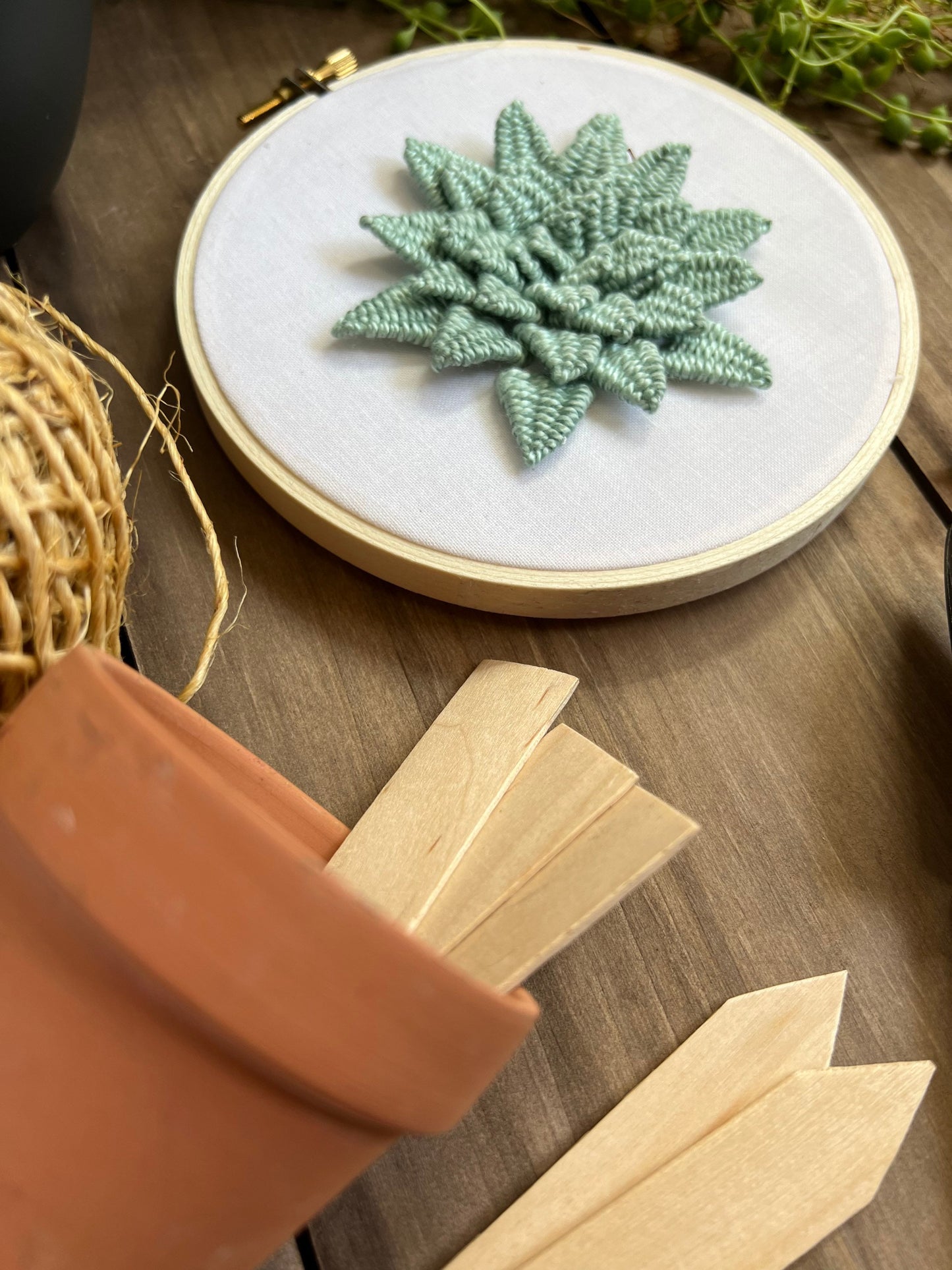 3D Succulent Embroidery Kit | 3D embroidery