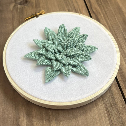 3D Succulent Embroidery PDF | Digital Download | 3D embroidery