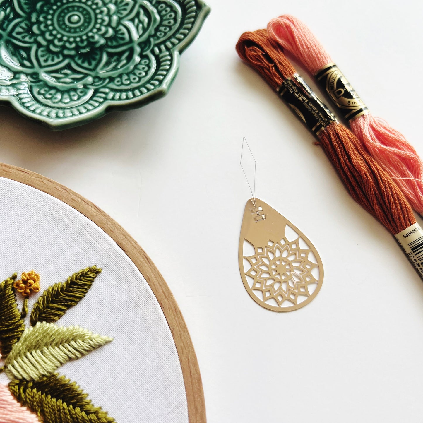 Rose Gold Mandala Needle Threader