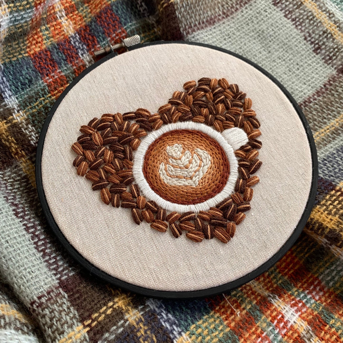 Love You A Latte Embroidery Kit | Coffee Embroidery | Latte Art | Coffee Lover | Hand Embroidery